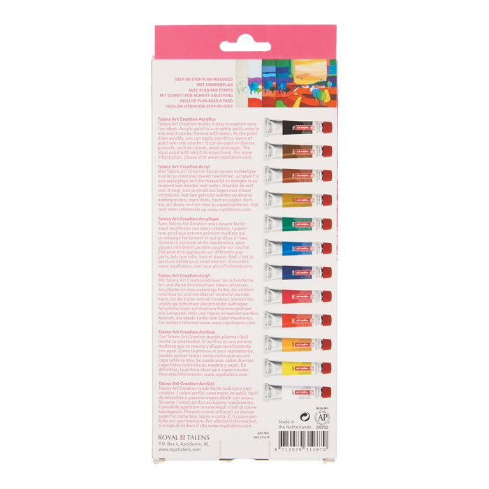 Talens Art Creation Set de Pintura Acrílica 12 Tubos de 12 ml Colores Surtidos